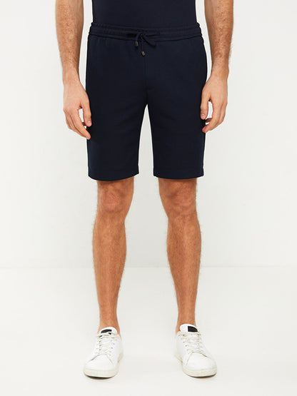 Slim Fit Men's Shorts with Waist Tie Detail