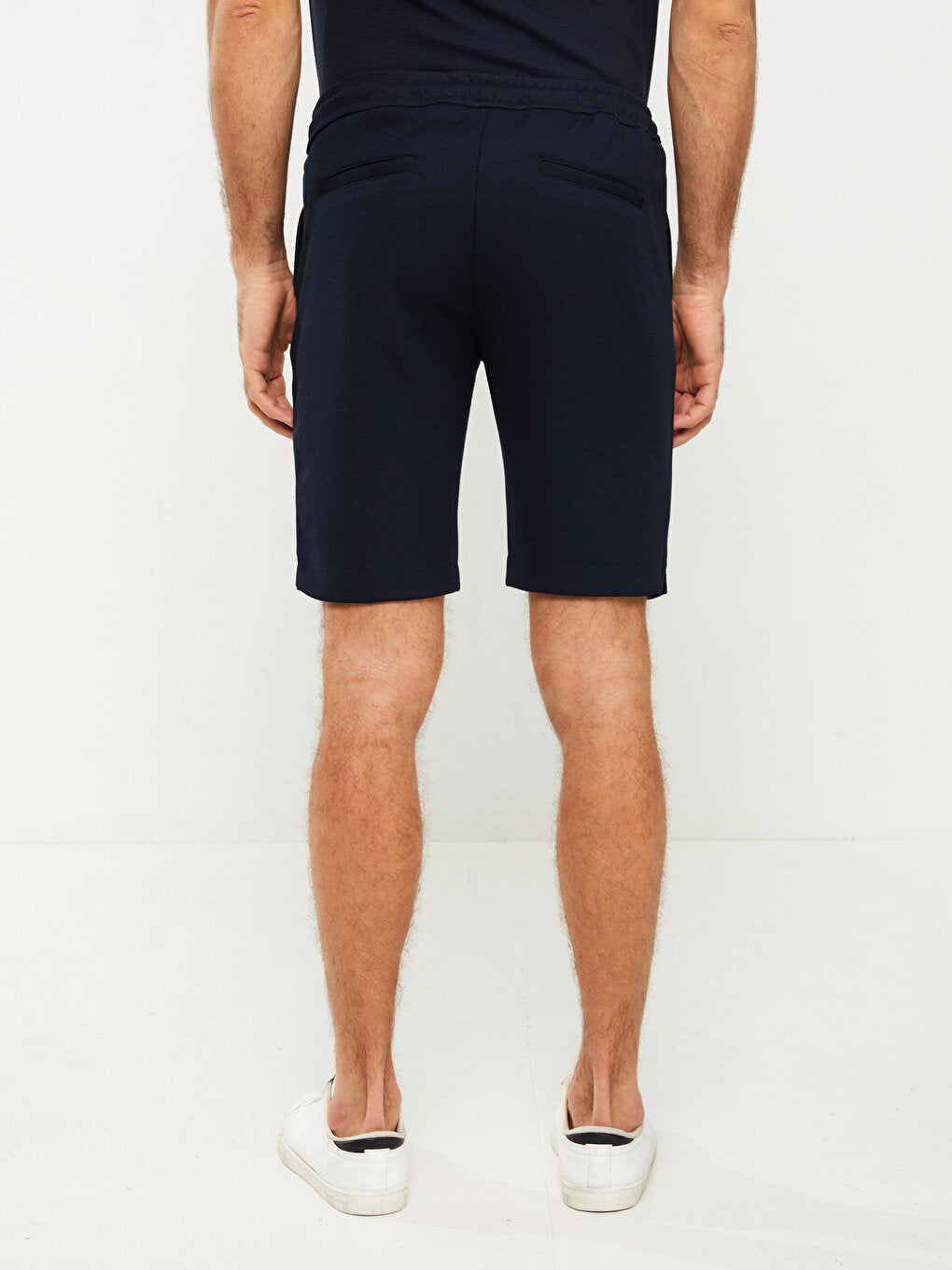 Slim Fit Men's Shorts with Waist Tie Detail