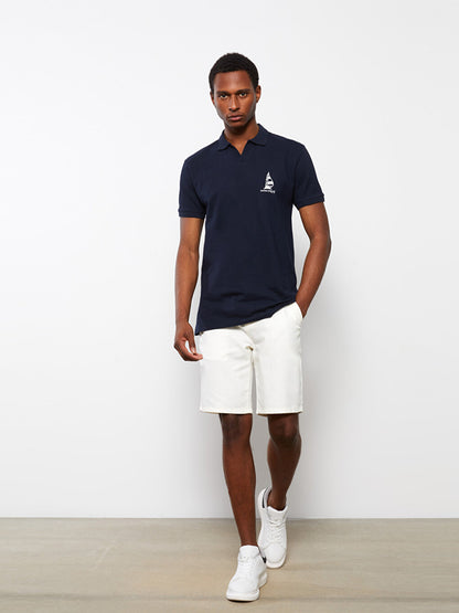 Standard Fit Linen Blend Men's Bermuda Shorts