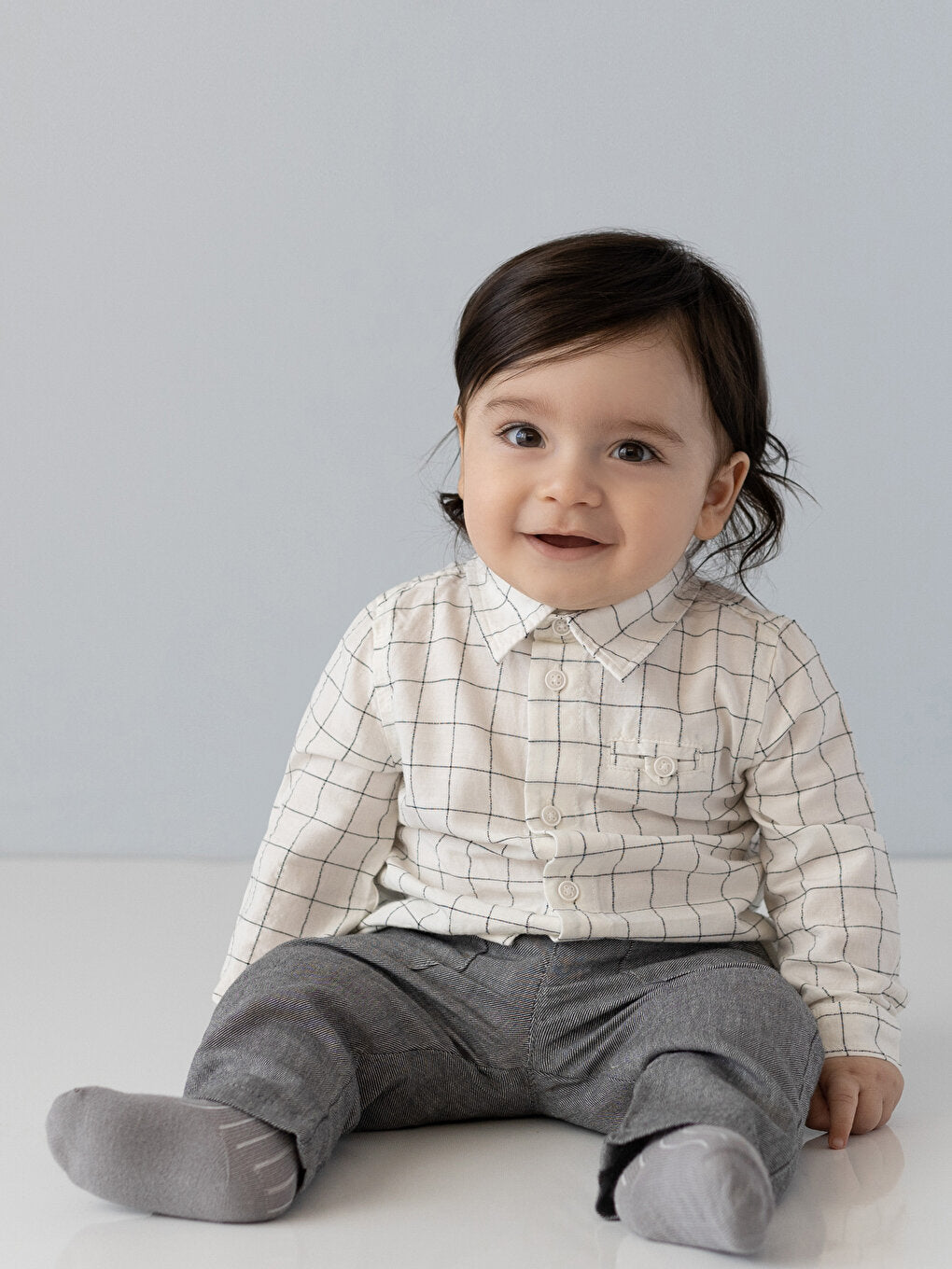 Long Sleeve Baby Boy Shirt and Trousers 2-Piece Set