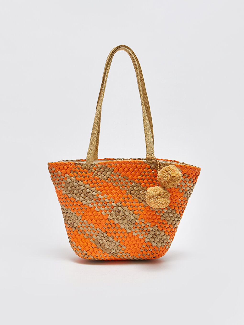 Patterned Straw Women's Shoulder Bag