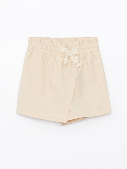 Basic Girl's Shorts Skirt with Elastic Waist