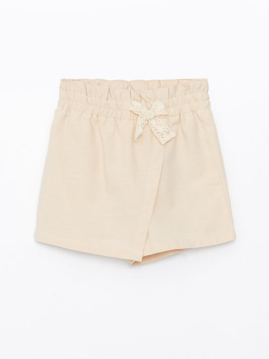 Basic Girl's Shorts Skirt with Elastic Waist