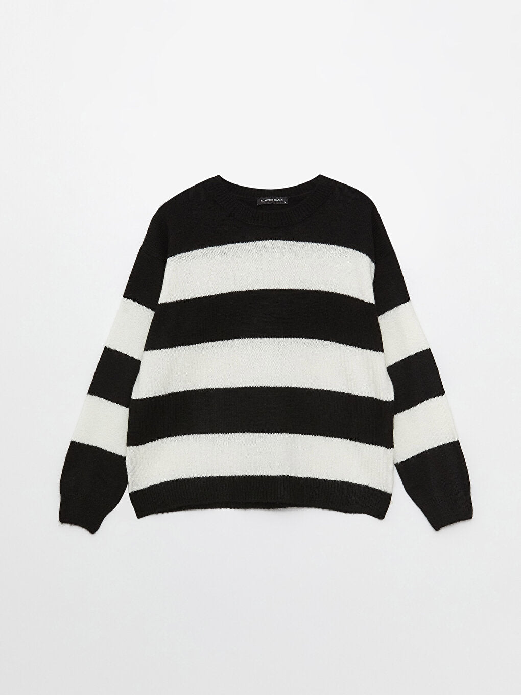 Crew Neck Striped Long Sleeve Women's Knitwear Sweater