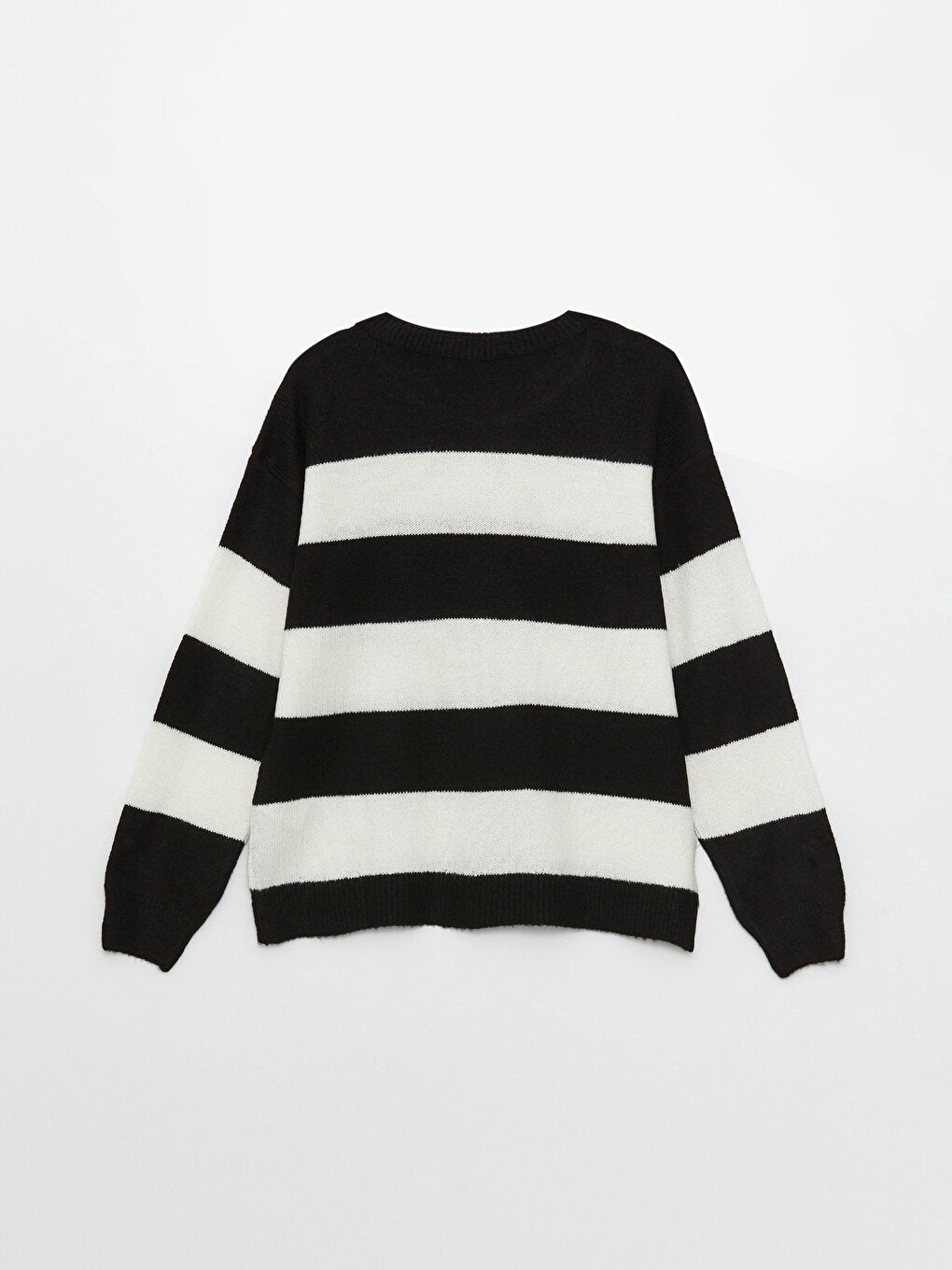 Crew Neck Striped Long Sleeve Women's Knitwear Sweater