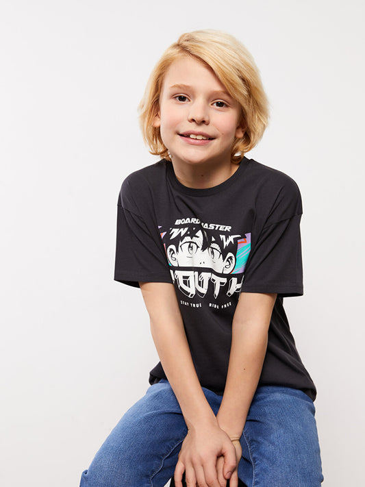 Comfortable Crew Neck Printed Boy's T-Shirt