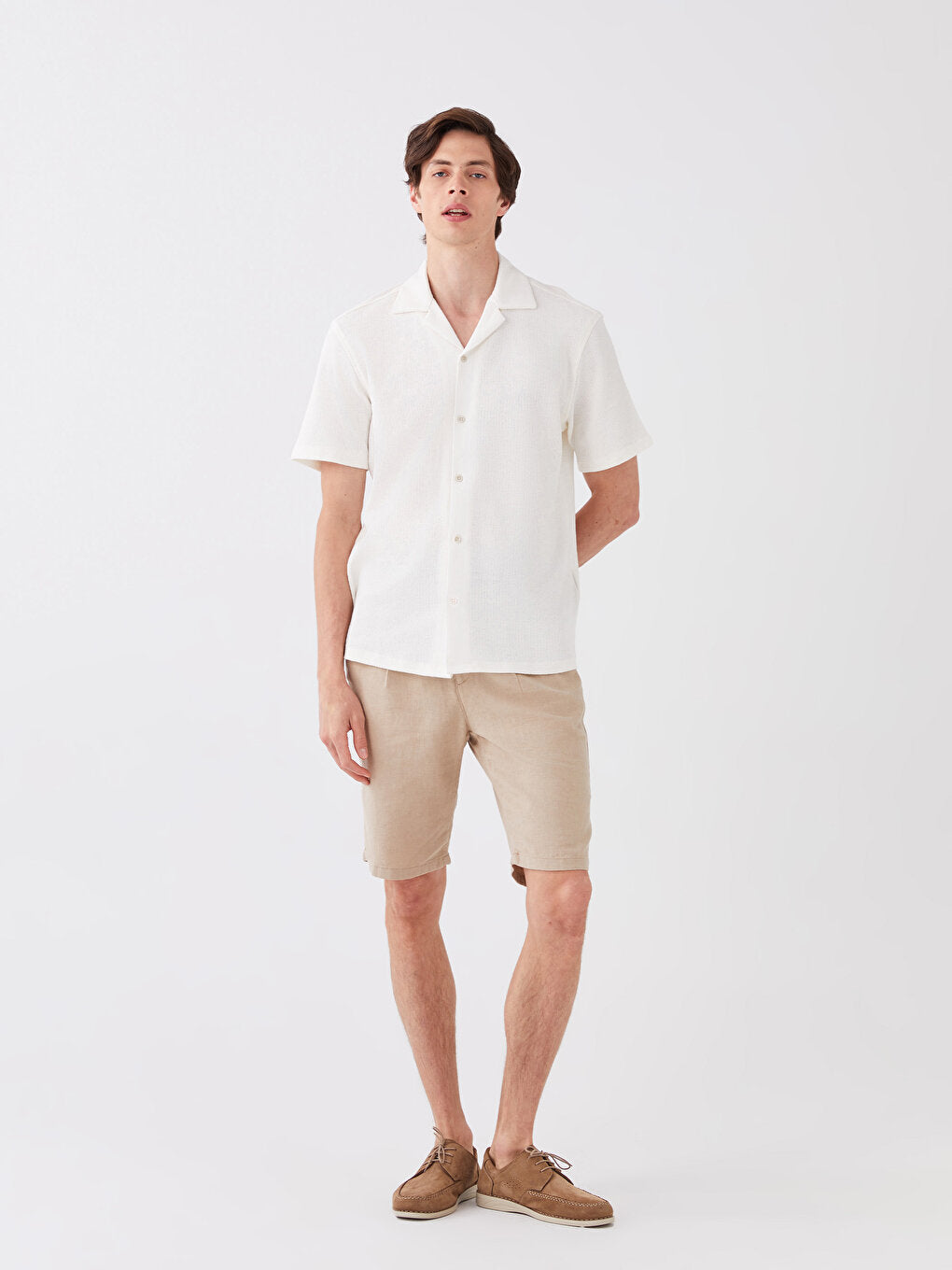 Slim Fit Linen Blend Men's Shorts