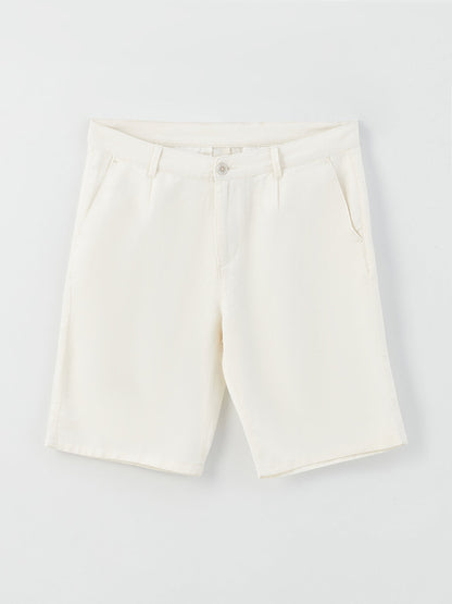 Slim Fit Linen Blend Men's Shorts