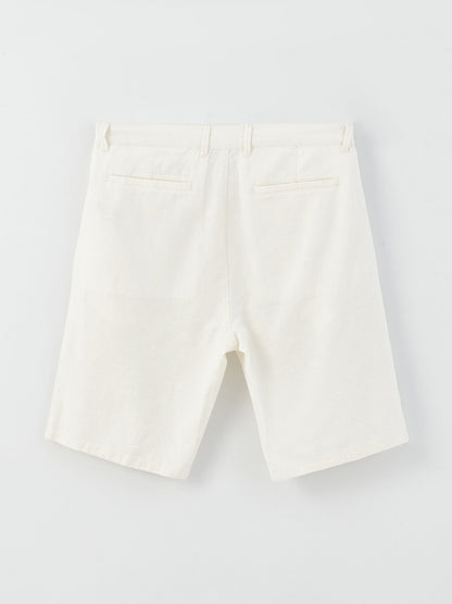 Slim Fit Linen Blend Men's Shorts