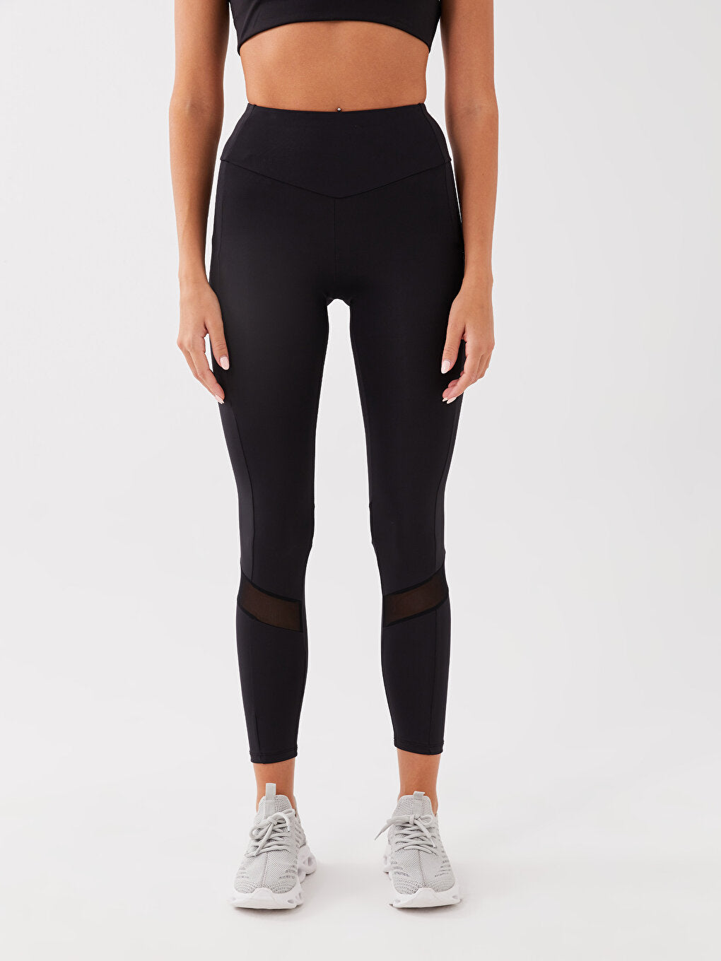 Women's Elastic Waist Plain Sports Tights