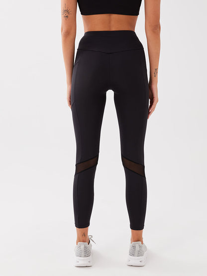 Women's Elastic Waist Plain Sports Tights