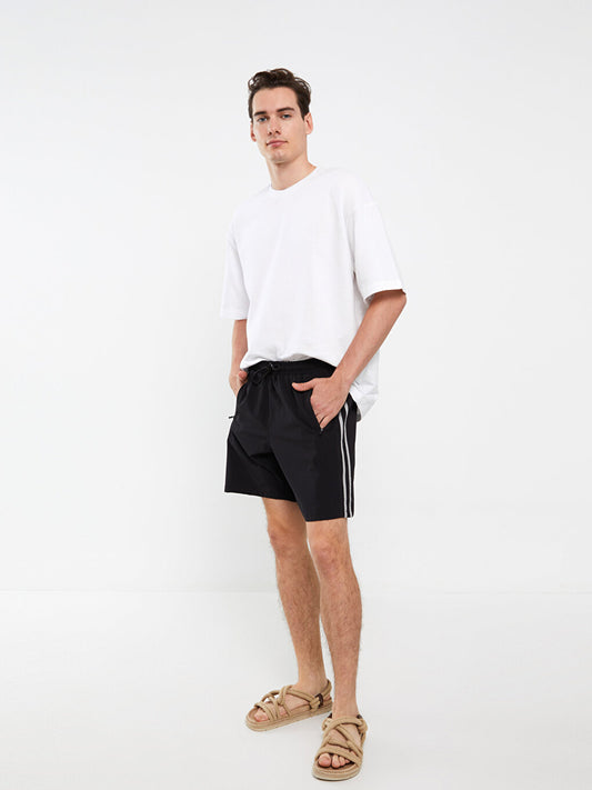 Knee-Length Patterned Men's Swim Shorts