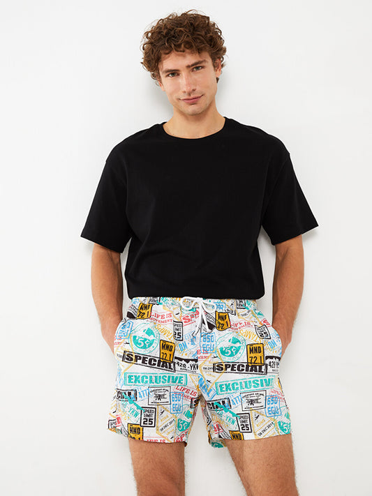 Short Patterned Men's Swim Shorts