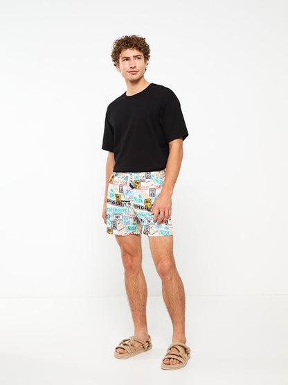 Short Patterned Men's Swim Shorts