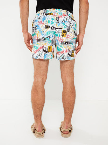 Short Patterned Men's Swim Shorts