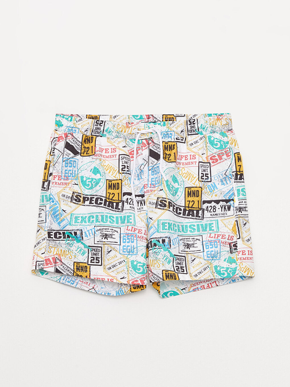 Short Patterned Men's Swim Shorts