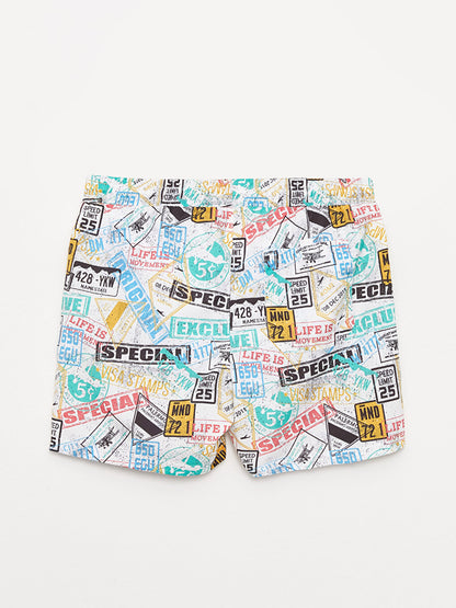 Short Patterned Men's Swim Shorts