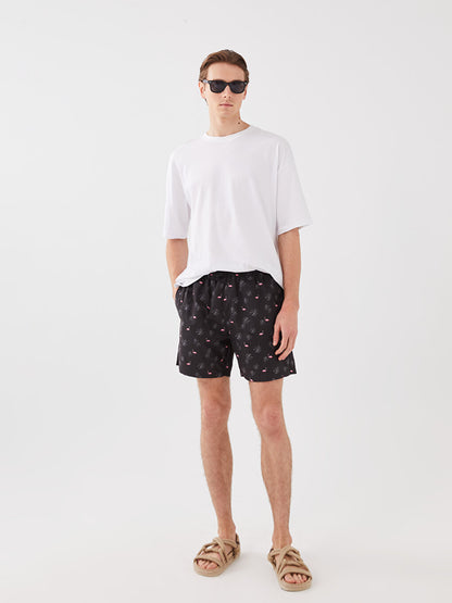 Short Patterned Men's Swim Shorts