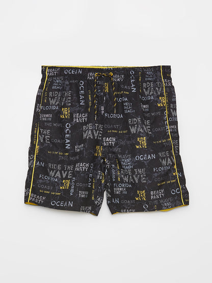 Knee-Length Printed Men's Swim Shorts