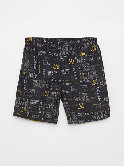 Knee-Length Printed Men's Swim Shorts