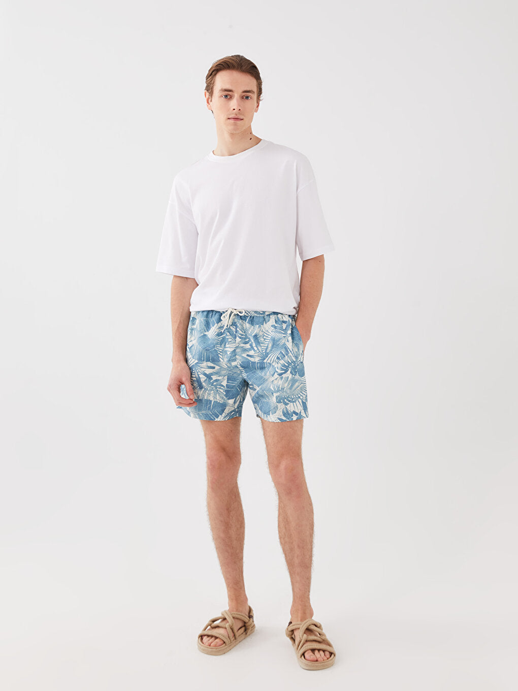 Short Patterned Men's Swim Shorts