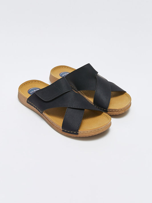 Men's Slippers with Cross Straps