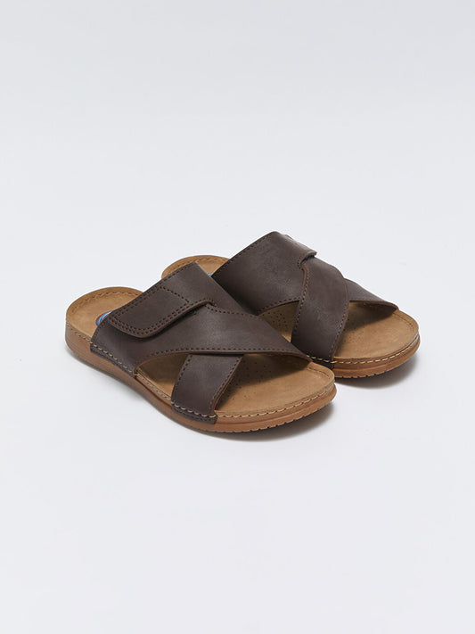 Cross Strapped Men's Slippers