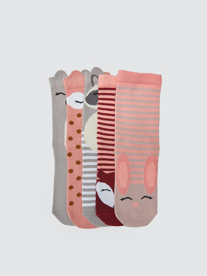 Patterned Girl's Socks 5-pack