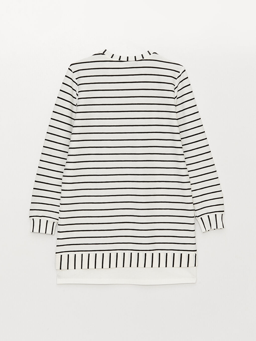 Crew Neck Striped Long Sleeve Oversize Women's Tunic