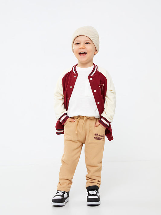 Printed Baby Boy Tracksuit Bottom with Elastic Waist