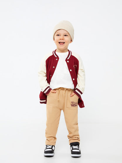 Printed Baby Boy Tracksuit Bottom with Elastic Waist