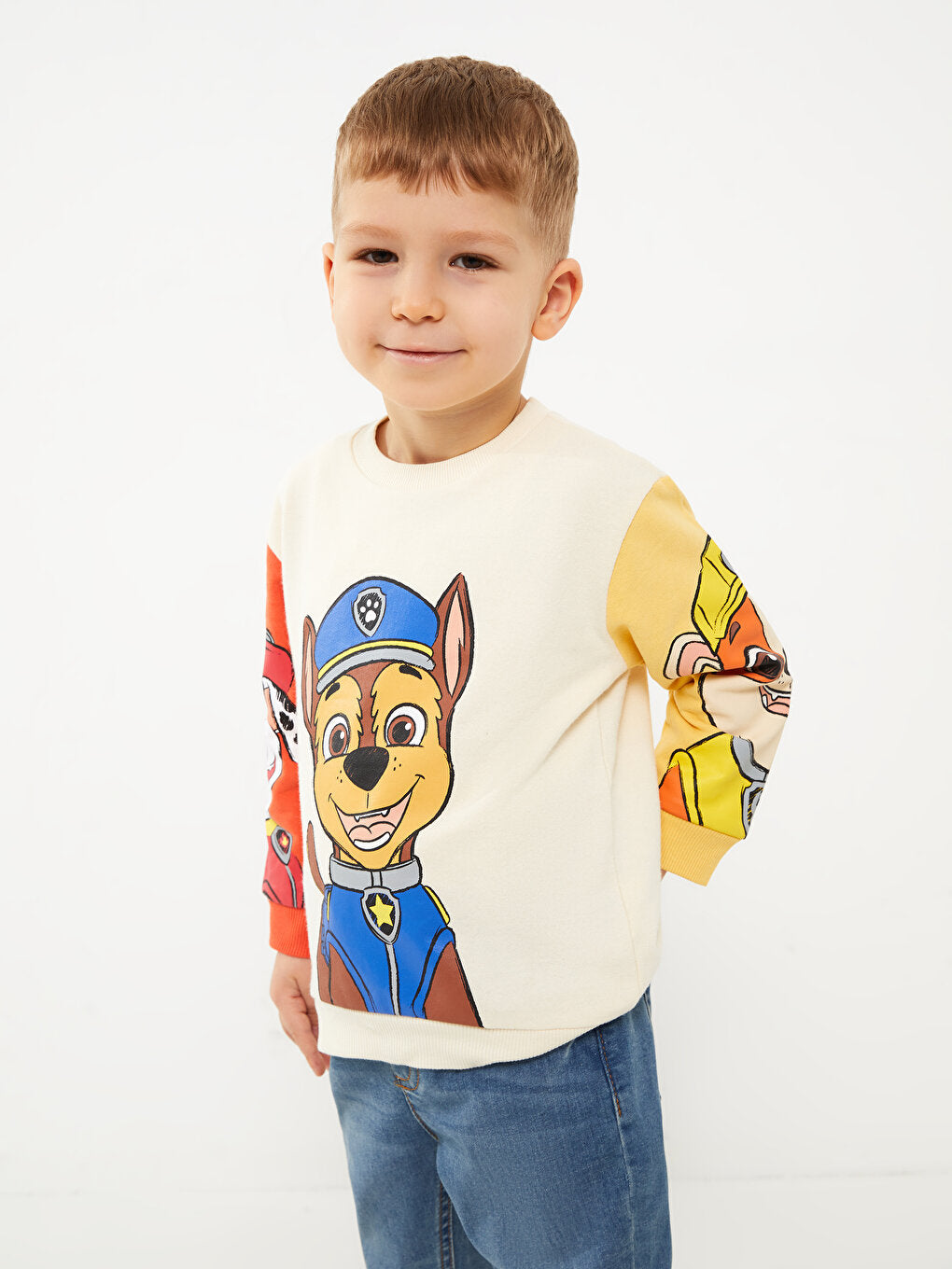 Crew Neck Long Sleeve Paw Patrol Printed Baby Boy Sweatshirt