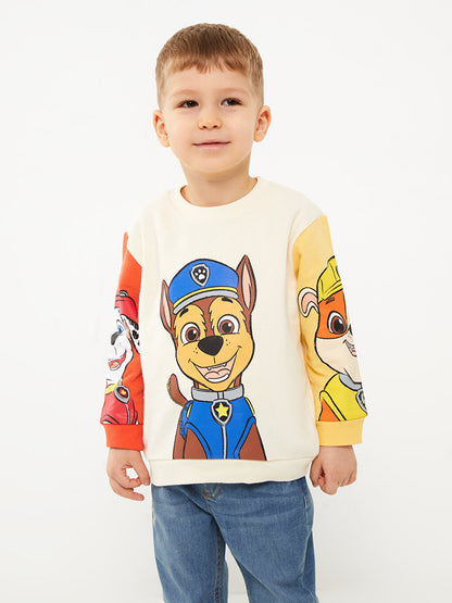 Crew Neck Long Sleeve Paw Patrol Printed Baby Boy Sweatshirt