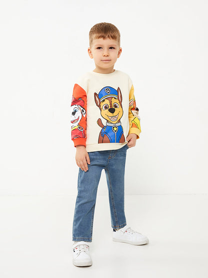 Crew Neck Long Sleeve Paw Patrol Printed Baby Boy Sweatshirt