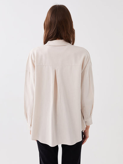 Women's Plain Long Sleeve Linen Shirt