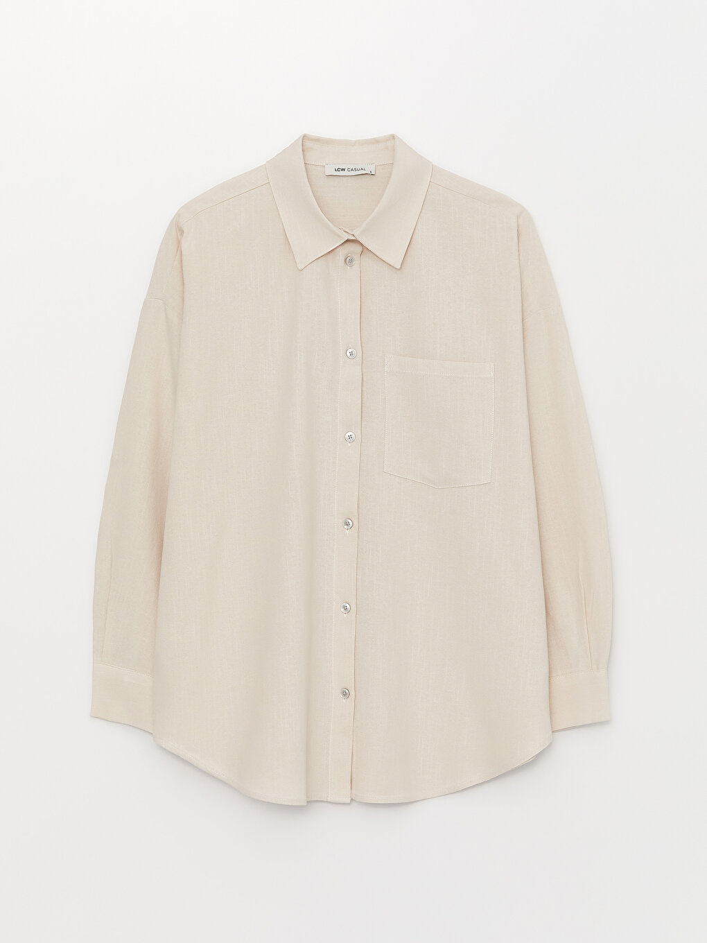 Women's Plain Long Sleeve Linen Shirt