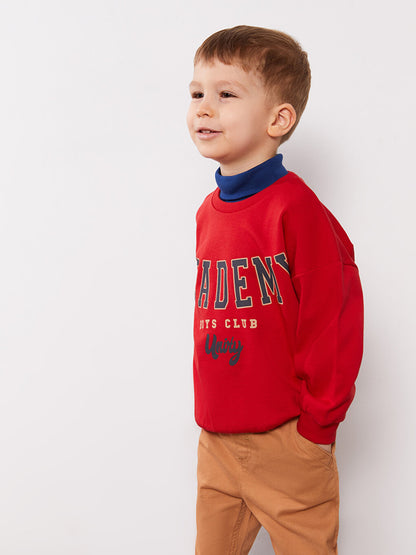 Crew Neck Long Sleeve Printed Baby Boy Sweatshirt