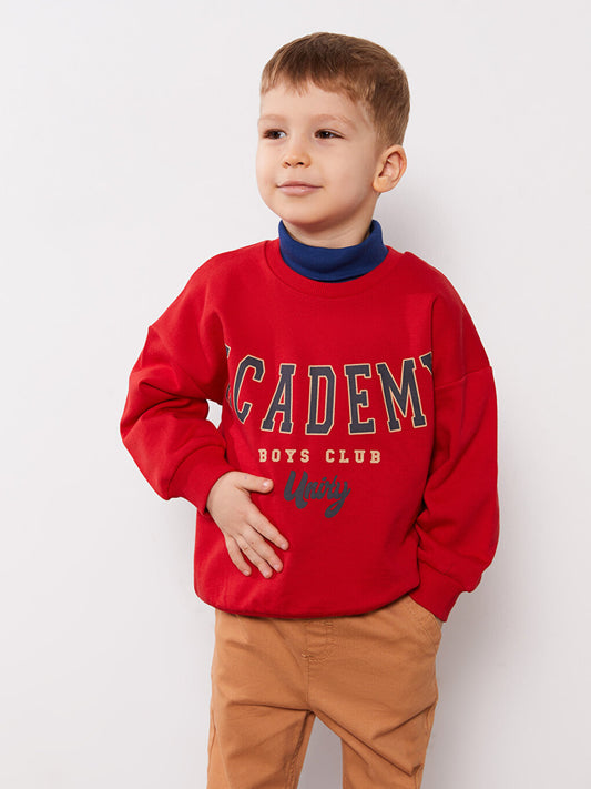 Crew Neck Long Sleeve Printed Baby Boy Sweatshirt