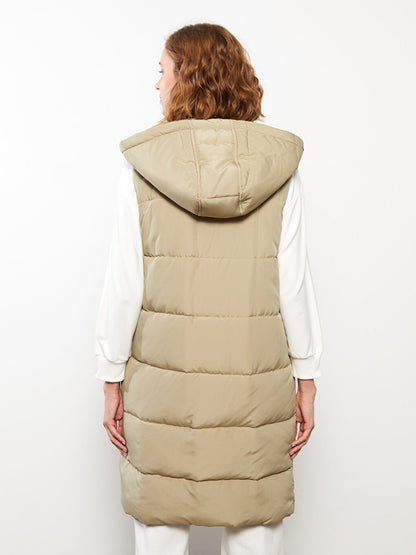 Women's Hooded Plain Puffer Vest