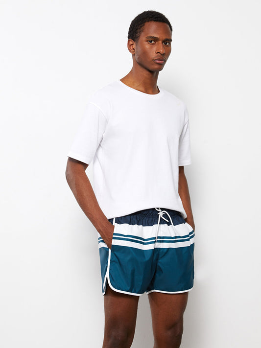 Short Color Blocked Men's Swim Shorts