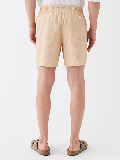 Short Length Striped Men's Swim Shorts