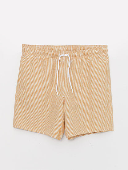 Short Length Striped Men's Swim Shorts