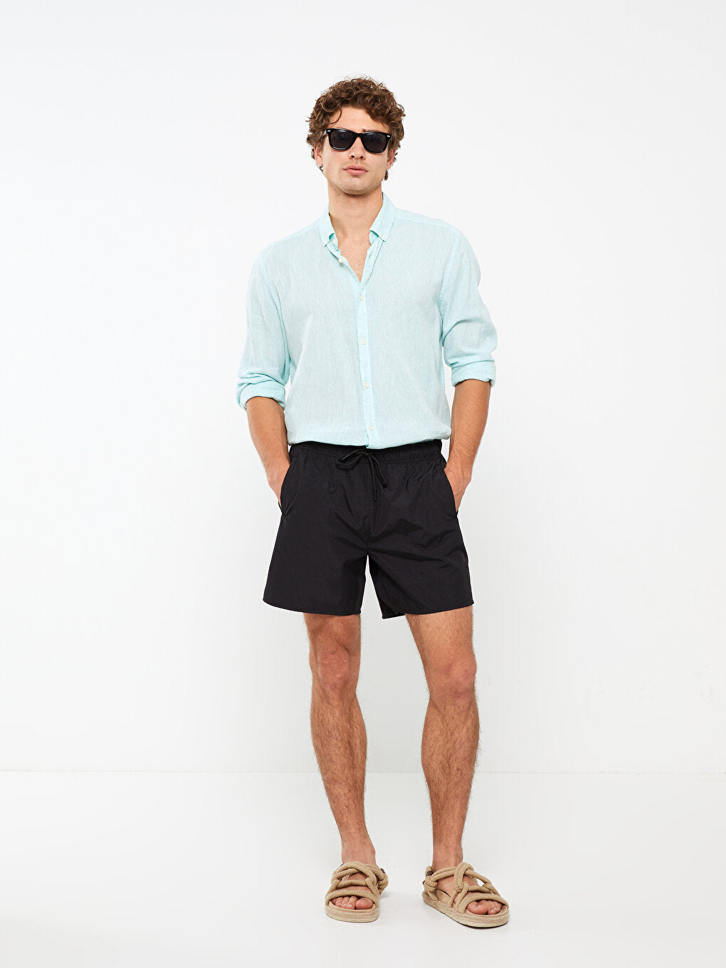 Short Length Basic Men's Swim Shorts