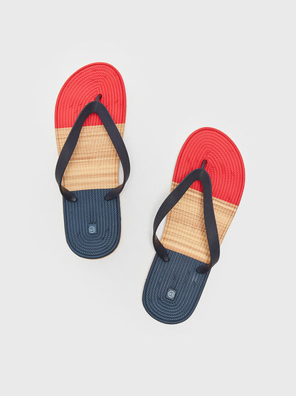 Color Blocked Men's Flip Flops Beach Slippers