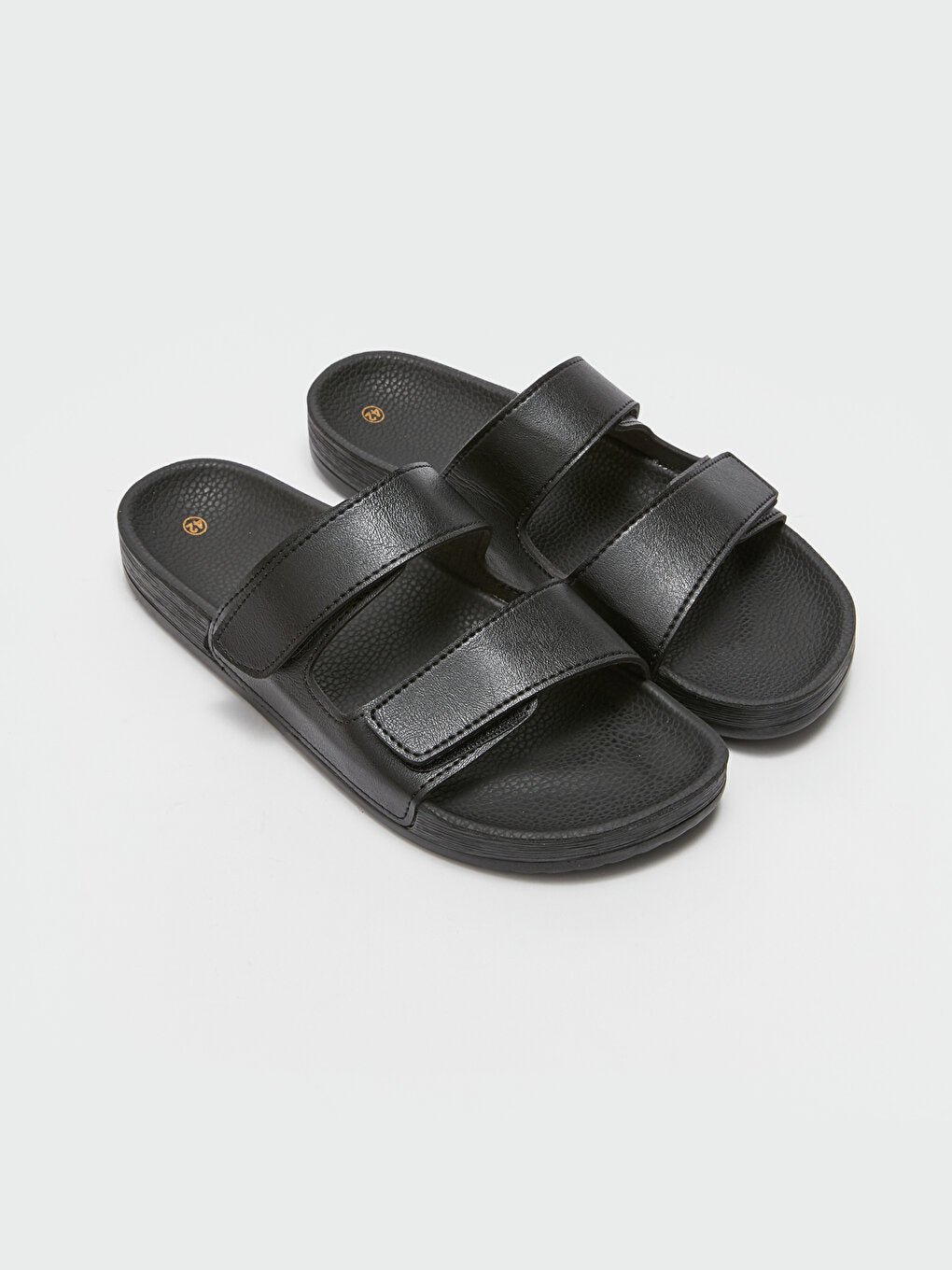 Leather Look Velcro Men's Slippers