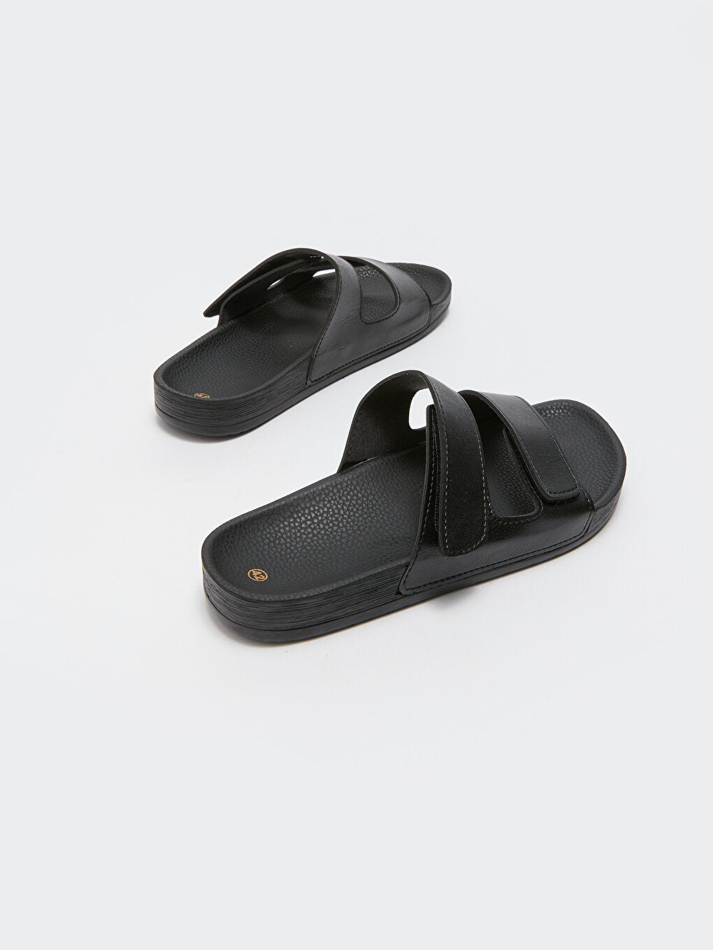 Leather Look Velcro Men's Slippers