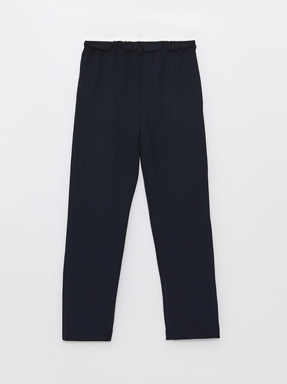 Basic Girl's Trousers with Elastic Waist