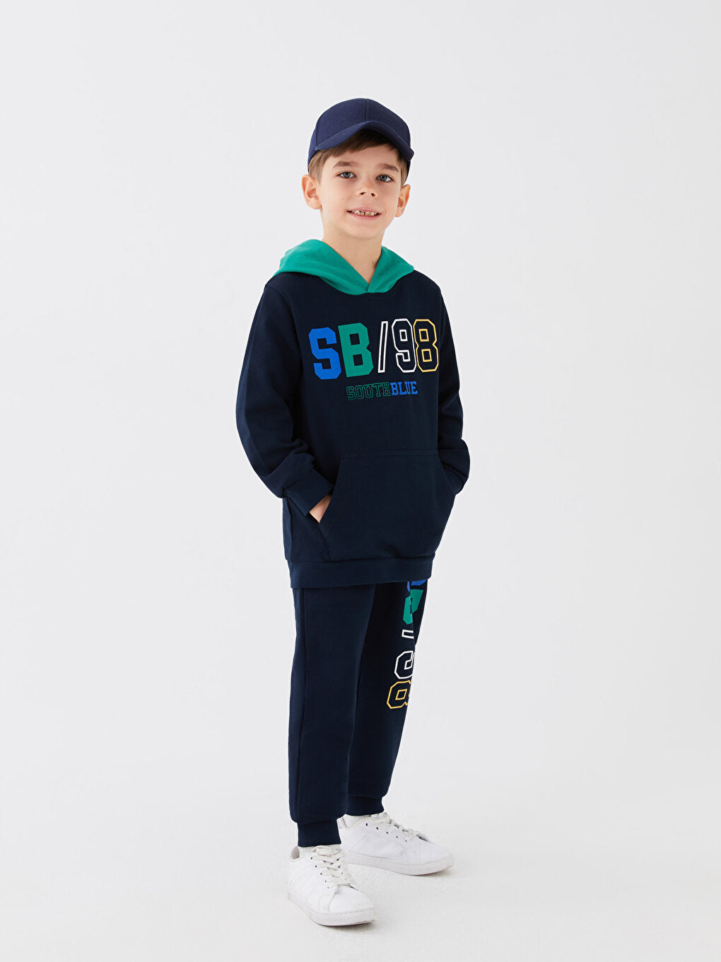 Hooded Printed Long Sleeve Boy's Sweatshirt