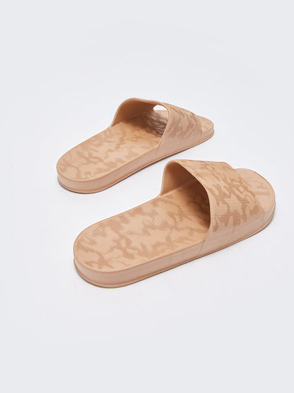 Patterned Single Striped Men's Slippers