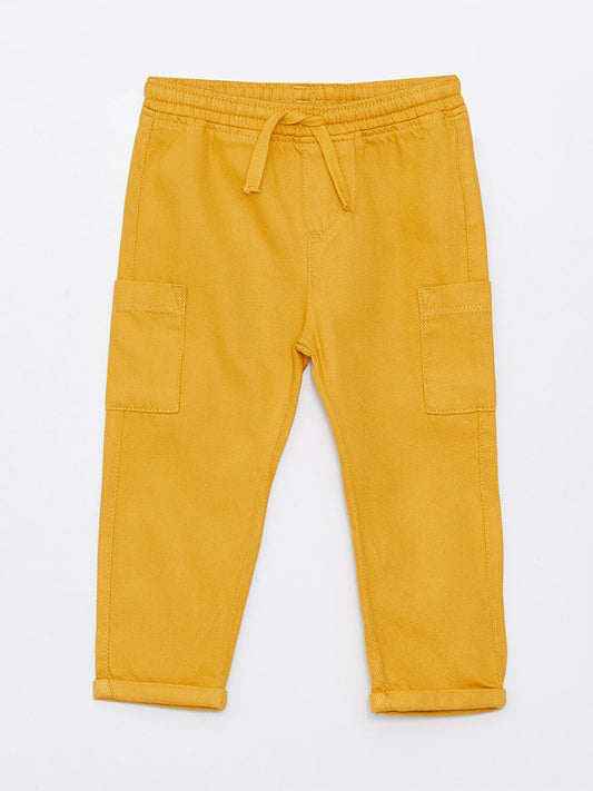 Basic Baby Boy Trousers with Elastic Waist